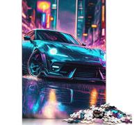 Puzzle di cartone premium a forma di auto sportiva cyber al neon, rompicapo per bambini e adulti dai 12 anni in su, regali di Natale, 1000 pezzi (75x50 cm)