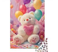 Puzzle di cartone premium a forma di orsetto di peluche, 100% riciclato, per bambini adulti, regali di Halloween, 1000 pezzi (75x50 cm)
