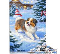 Puzzle di cartone premium con cane da pastore inglese, giochi educativi, attività per famiglie, regalo per donne e uomini, 1000 pezzi (75x50 cm)