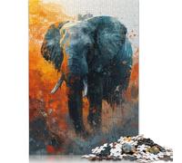 Puzzle di cartone premium con lo sguardo maestoso dell'elefante, gioco educativo, regalo di Natale per bambini adulti, 1000 pezzi (26x38 cm)