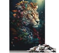Puzzle di cartone premium di alta qualità, stimolante e stimolante, per adulti e adolescenti, con tema leopardo fantasy, 1000 pezzi (26x38 cm)