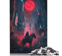 Puzzle di cartone premium "Il cavaliere del drago nel paesaggio urbano", rompicapo per bambini e adulti dai 12 anni in su, 1000 pezzi (38x26 cm)