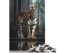 Puzzle di cartone premium "La tigre nella foresta", rompicapo per bambini e adulti dai 12 anni in su, regali di Natale, 1000 pezzi (75x50 cm)