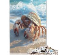 Puzzle di cartone premium per adulti e adolescenti, divertente attività da fare a casa con il granchio eremita sulla spiaggia, regalo per la festa del papà, 1000 pezzi (26x38 cm)