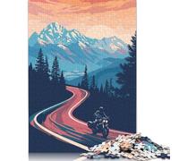 Puzzle di cartone premium per donne e uomini, giochi educativi per famiglie, attività di montagna, moto, regalo di Natale, 1000 pezzi (26x38 cm)