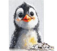Puzzle di cartone riciclato al 100%, per donne e uomini, 1000 pezzi (26x38 cm) a forma di pulcino pinguino, livello difficile.