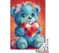 Puzzle di cartone riciclato al 100%, sfida difficile, simpatico orsetto di peluche, per bambini e adulti, regali di Halloween, 1000 pezzi (75x50 cm)