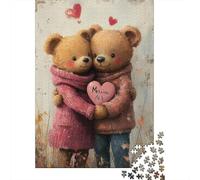 Puzzle di cartone riciclato al 100%, sfida difficile, simpatico orsetto di peluche, per bambini e adulti, regali di Halloween, 1000 pezzi (38x26 cm)