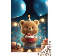Puzzle di cartone riciclato al 100%, sfida difficile, simpatico orsetto di peluche, regalo di Natale per adulti, 1000 pezzi (75x50 cm)