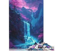 Puzzle di cascata di montagna magica per adulti, 520 pezzi, puzzle in legno per adulti e adolescenti, decorazione per la casa, giocattoli puzzle 520 pezzi (52x38 cm)