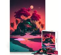 Puzzle di casetta in legno da 1000 pezzi per ragazzi, per sviluppare capacità analitiche, un'oasi di tranquillità, un incastro preciso, un regalo perfetto per le vacanze (38x52cm)