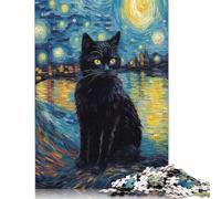 Puzzle di Cat Night Starry Art per adulti dai 18 anni in su, giochi educativi Upe, puzzle per bambini adulti, 520 pezzi (52x38 cm)