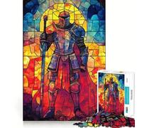 Puzzle di cavalieri in vetro colorato per adulti, 1000 pezzi, gioco di logica mentale, delicato, rilassante, taglio preciso, lista dei desideri di Babbo Natale 38x52cm