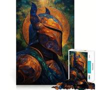 Puzzle di cavalieri in vetro colorato per ragazzi, 1000 pezzi, gioco di abilità mentale, design semplice e divertente, assemblaggio, regalo memorabile 50x75cm