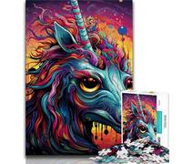 Puzzle di cavalli colorati psichedelici per adolescenti 1000 pezzi giocattoli educativi per l'apprendimento giochi per famiglie che migliorano l'amore tra coppie (50x75cm)