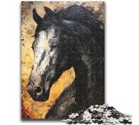 Puzzle di cavalli neri per adulti e adolescenti, puzzle da 1000 pezzi, gioco stimolante e gioco per famiglie, regalo di compleanno, regali, arte murale 50x75cm