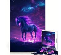 Puzzle di cavallini al neon per adolescenti, 1000 pezzi, gioco per allenare la mente, rilassante, con immagini da assemblare, una piacevole sorpresa (38x52cm)