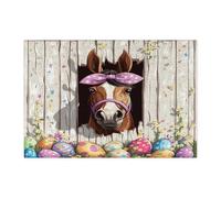 Puzzle di cavallo pasquale primaverile per adulti, 300 pezzi, divertenti uova rustiche animali puzzle in legno, decorazione in legno per casa intrattenimento