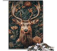 Puzzle di cervi e fiori per adulti e ragazzi, 1000 pezzi, adatti a persone dai 14 anni in su, idee regalo per la decorazione della casa (50x75cm)