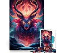 Puzzle di cervo al neon per adulti, 1000 pezzi, gioco di logica, divertimento rilassante, taglio preciso, lista dei desideri di Babbo Natale (38x52cm)