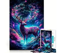 Puzzle di cervo fantasy mistico per adulti, 1000 pezzi, gioco intellettuale rilassante, decorazione murale di qualità (38x52cm)