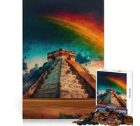 Puzzle di Chichen Itza da 1000 pezzi per adolescenti stimola il pensiero critico, offre un'esperienza di gioco piacevole, si incastra perfettamente ed è un regalo di Natale unico (38x26cm)