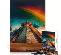 Puzzle di Chichen Itza da 1000 pezzi per ragazzi stimola il pensiero critico, offre un'esperienza di gioco piacevole, si incastra perfettamente ed è un regalo di Natale unico (50x75cm)