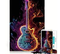 Puzzle di chitarra al neon per adolescenti, 1000 pezzi, gioco per allenare la mente, rilassante, con immagini da assemblare e una piacevole sorpresa (38x52cm)