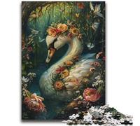 Puzzle di cigni floreali per adulti e ragazzi, 2000 pezzi, giocattoli educativi per l'apprendimento, giochi per famiglie con poster abbinato e foglio di quiz (70X100cm)