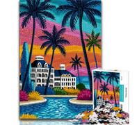 Puzzle di città turistiche per adulti e adolescenti, aiuta il cervello a esercitare i giocattoli avvincenti per coltivare la pazienza, un'opera d'arte (50x75cm)