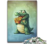 Puzzle di coccodrilli che mangiano patatine fritte per adolescenti, 2000 puzzle, giocattoli avvincenti per la decorazione della casa (70X100cm)