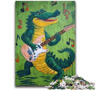 Puzzle di coccodrilli che suonano la chitarra per adulti e adolescenti, gioco stimolante e gioco per famiglie, ideale come regalo per tutta la famiglia (70X100cm)