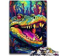 Puzzle di coccodrilli colorati da 1000 pezzi per adulti, aiuta il cervello a esercitare giocattoli avvincenti per coltivare la pazienza, gioco di sfida unico (38x26cm)