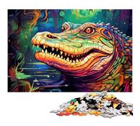Puzzle di coccodrilli colorati da 1000 pezzi per adulti, puzzle in legno, regalo perfetto per l'arredamento della casa e per il divertimento delle feste, 50x75CM/19,68x29,52 pollici