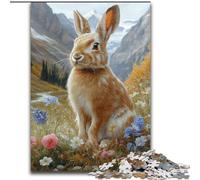 Puzzle di conigli alpini per adolescenti, adatti dai 14 anni in su, decorazioni da parete giocattolo, regali di compleanno e regali unici (50x75cm)