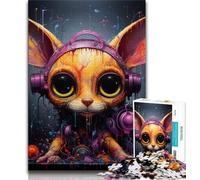 Puzzle di conigli artistici per adulti e adolescenti, giochi educativi, decorazioni per la casa, adatti per la decorazione del desktop, 50x75cm