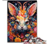 Puzzle di conigli colorati per adolescenti, 1000 pezzi, antistress, regalo divertente per trascorrere il tempo in casa (26x38cm)