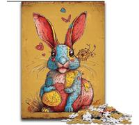 Puzzle di coniglio per adolescenti da 1000 pezzi, giocattolo educativo antistress, ideale come regalo per tutta la famiglia (26x38cm)