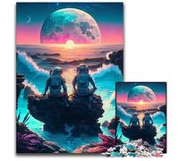 Puzzle di coppia di astronauti da 1000 pezzi, puzzle impossibile per adulti, perfetto come regalo di compleanno, Natale e Halloween, 26X38CM/10,23x14,96 pollici.