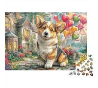 Puzzle di Corgi 1000 pezzi Puzzle di Palloncino a Forma di Cuore Gioco stimolante Colorato Stimolante per lo Spirito Cartone Riciclato 100% Decorazione Murale38x26cm/1000 pezzi
