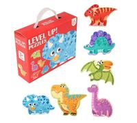 Puzzle di Corrispondenza di Forma, Puzzle di Carta per Le,Traffico/Dinosaur Puzzle Cartoon Board Game - Attività di apprendimento prescolare Travel Toys for Entertainment