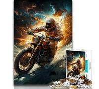 Puzzle di corse motociclistiche galattiche per adulti e ragazzi, 1000 pezzi, giocattoli, giochi educativi, antistress, lista dei desideri con Babbo Natale (50x75cm)