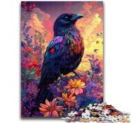 Puzzle di corvi e fiori per adolescenti, puzzle da 1000 pezzi, gioco per famiglie, antistress, sfida difficile, ottimi regali e giocattoli (50x75cm)