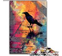 Puzzle di corvo acquerello per adolescenti da 1000 pezzi, giochi educativi, decorazione per la casa, adatti per la decorazione del desktop (50x75cm)