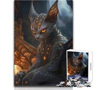 Puzzle di creature fantastiche feline, 1000 pezzi, gioco divertente per lo sviluppo cognitivo, regalo speciale per una celebrazione premurosa, dimensioni 38x52cm