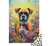 Puzzle di cuccioli di boxer carini, 1000 pezzi, per adulti e adolescenti dai 12 anni in su, regali per la vigilia di Natale, 1000 pezzi (38x26 cm)