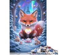 Puzzle di decompressione a forma di volpe, puzzle rettangolare in carta per bambini e adulti dai 12 anni in su, 1000 pezzi (38x26 cm)