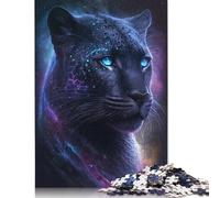 Puzzle di decompressione Black Leopard, puzzle in cartone riciclato al 100% per adulti e adolescenti, regali di Natale, 1000 pezzi (75x50 cm)
