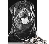 Puzzle di decompressione del cane nero, puzzle rettangolare in carta per bambini e adulti dai 12 anni in su, regali di Natale 1000 pezzi (26x38 cm)
