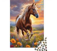 Puzzle di decompressione di animali e cavalli, giocattoli in cartone riciclato al 100% per adulti, regali di Natale, 1000 pezzi (75x50 cm)